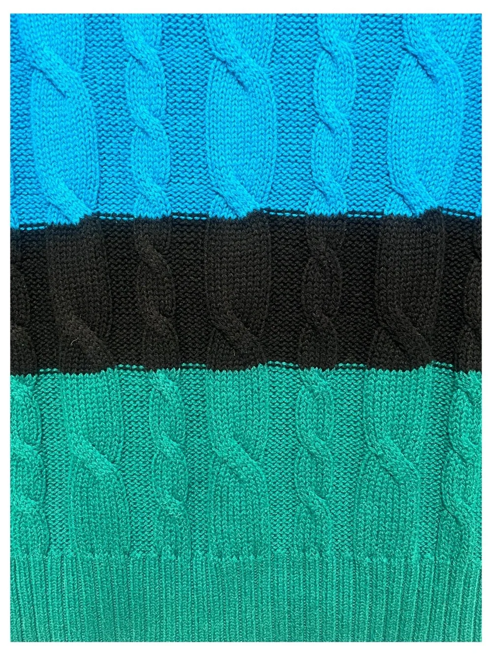 Gymboree Girls Size 5-6 Blue Cable Knit Colorblock Cardigan Sweater